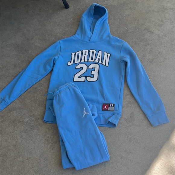 Boys Jordan Light Blue Hoodie and Joggers Set - Picture 1 of 5